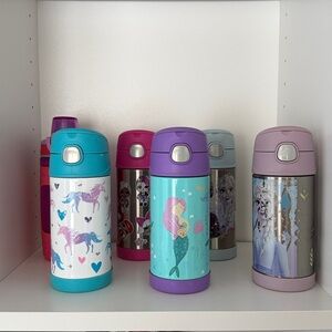 Mixed Lot - Girls Colorful Thermos Water-Bottle Set - School Drink - Travel Cup
